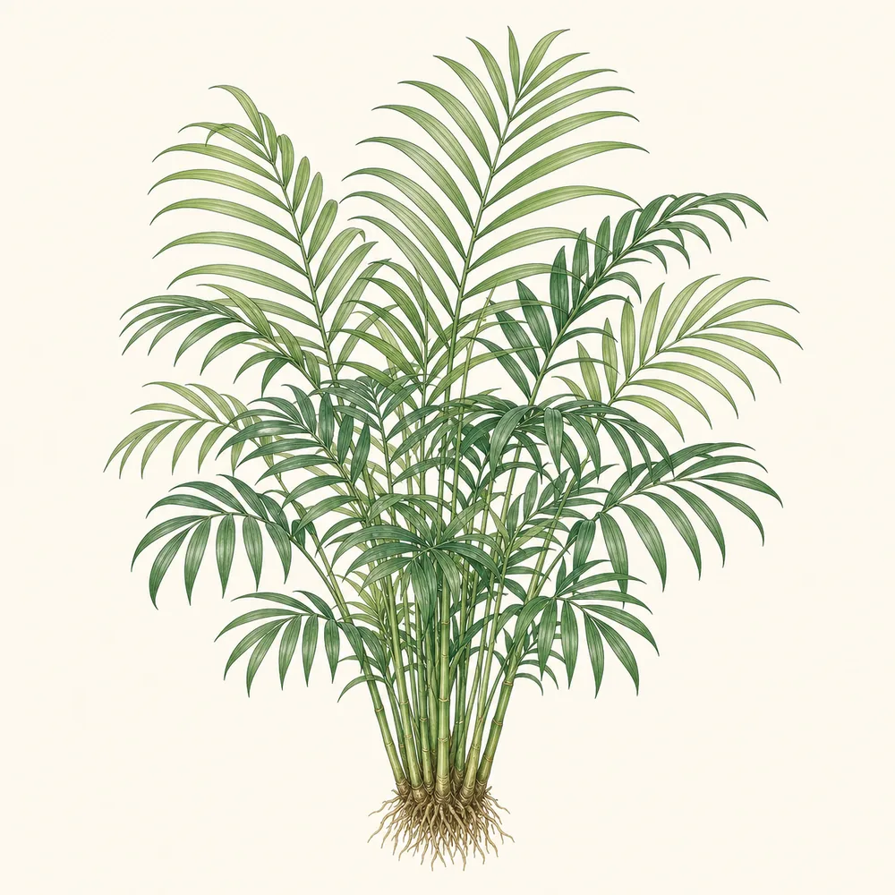 Botanical illustration of Parlour Palm