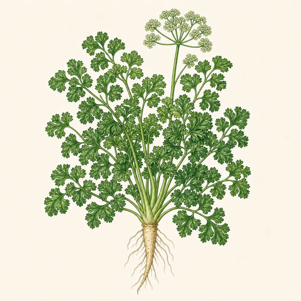 Botanical illustration of Parsley