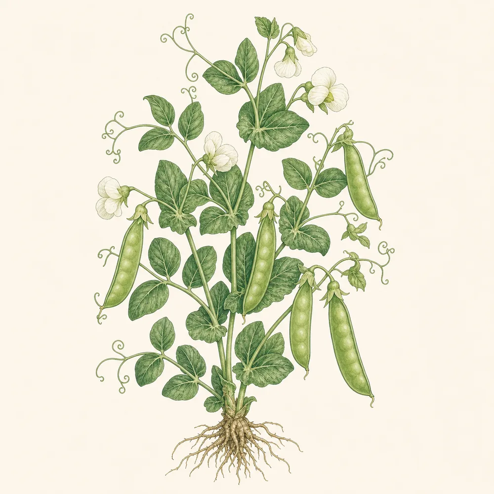 Botanical illustration of Pea