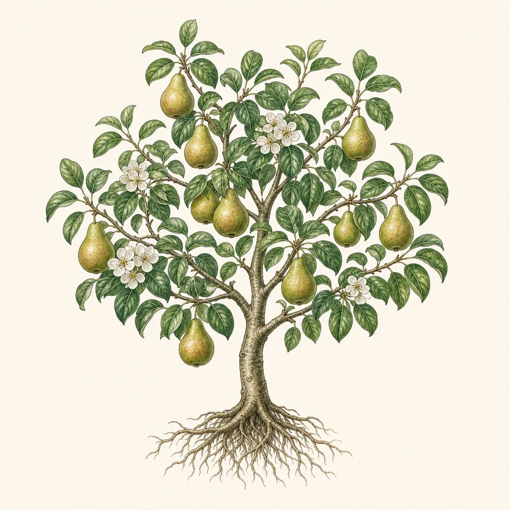 Botanical illustration of Pear