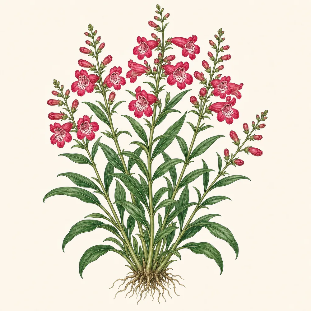 Botanical illustration of Penstemon