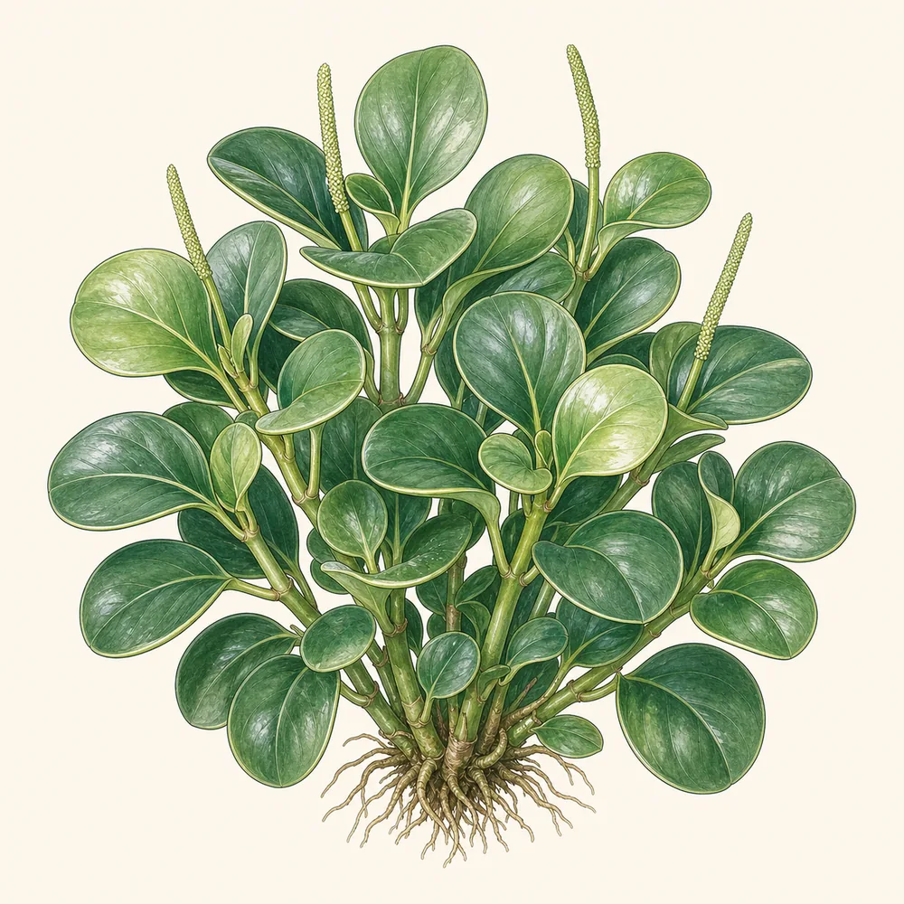 Botanical illustration of Peperomia
