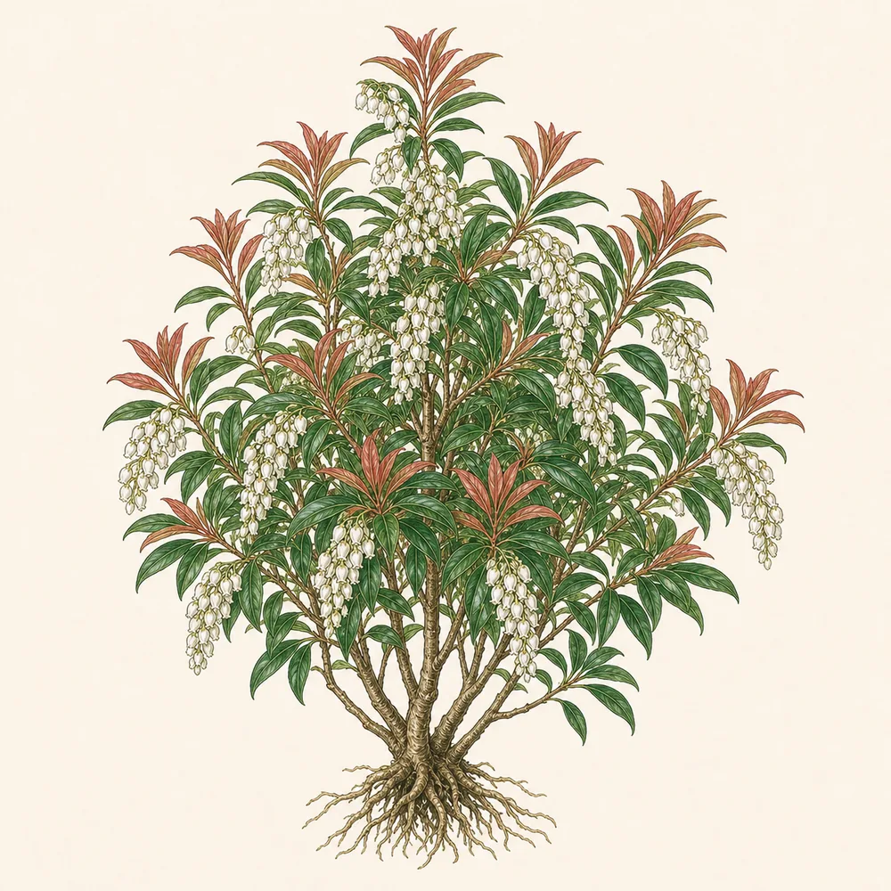 Botanical illustration of Pieris