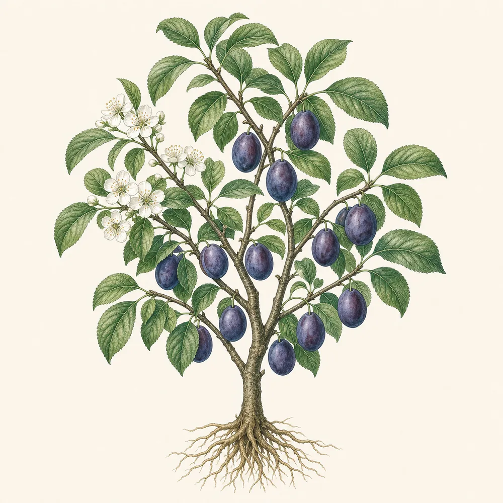 Botanical illustration of Plum