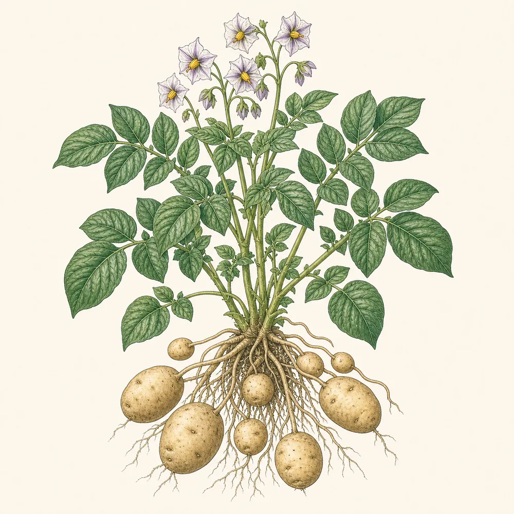 Botanical illustration of Potato