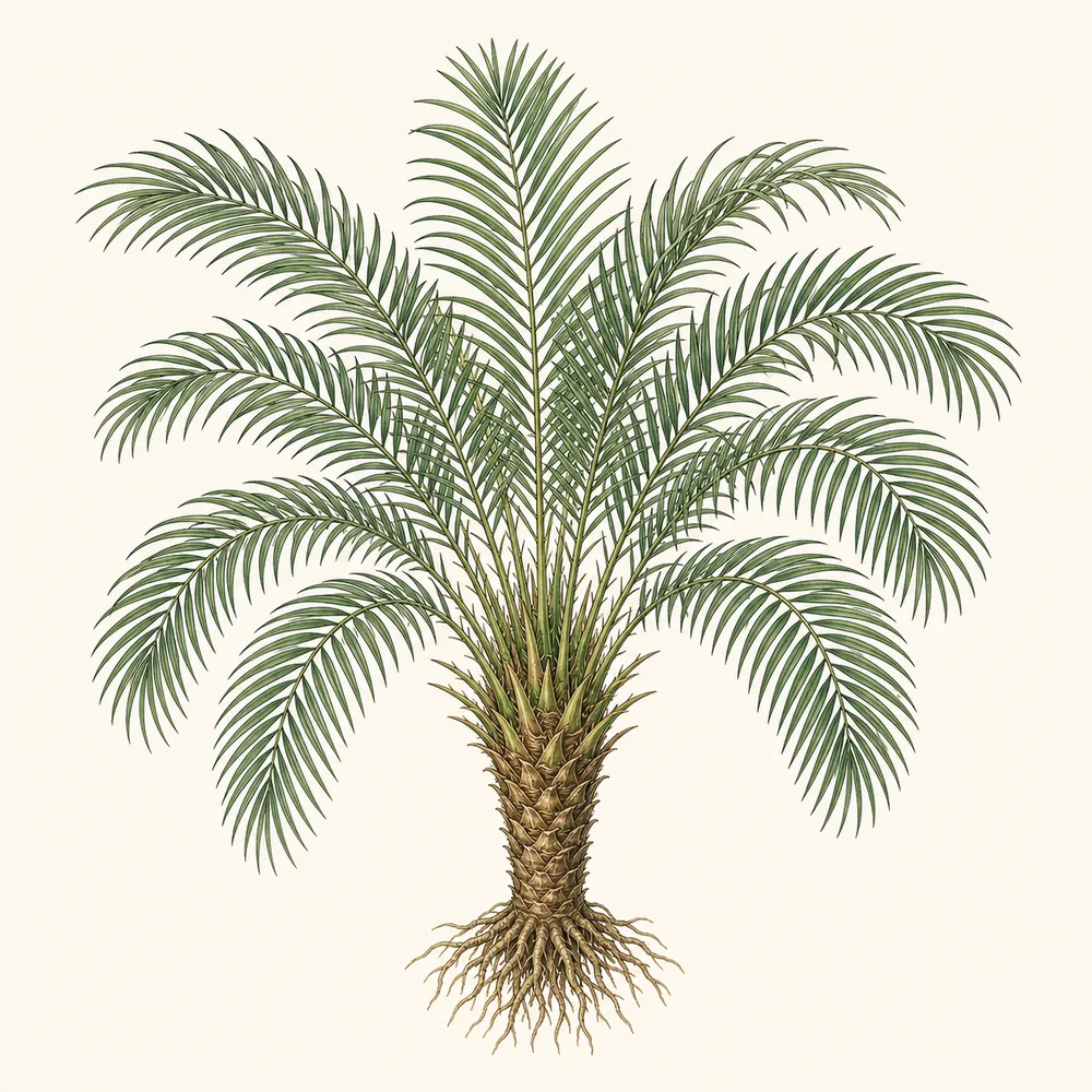 Botanical illustration of Pygmy Date Palm