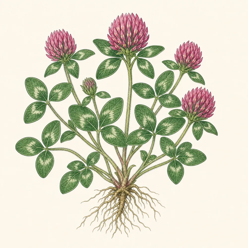 Botanical illustration of Red Clover