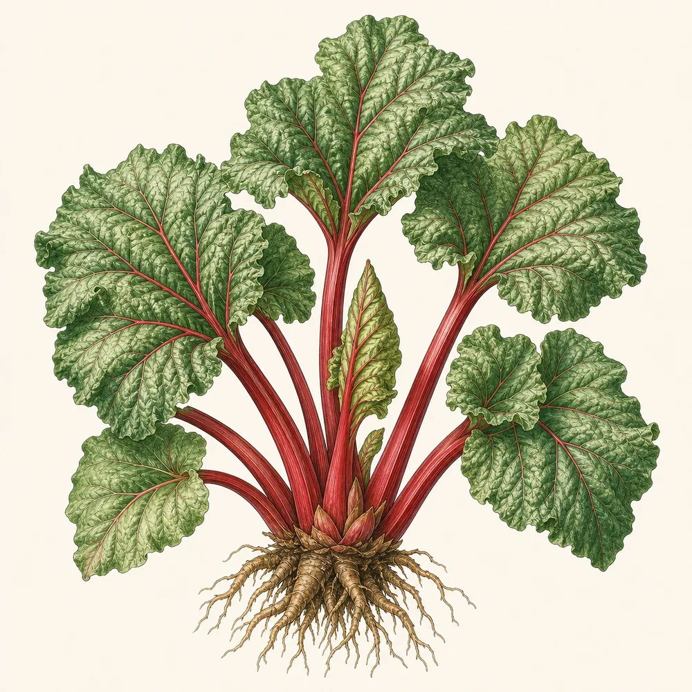 Botanical illustration of Rhubarb