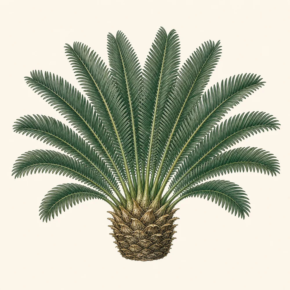 Botanical illustration of Sago Palm