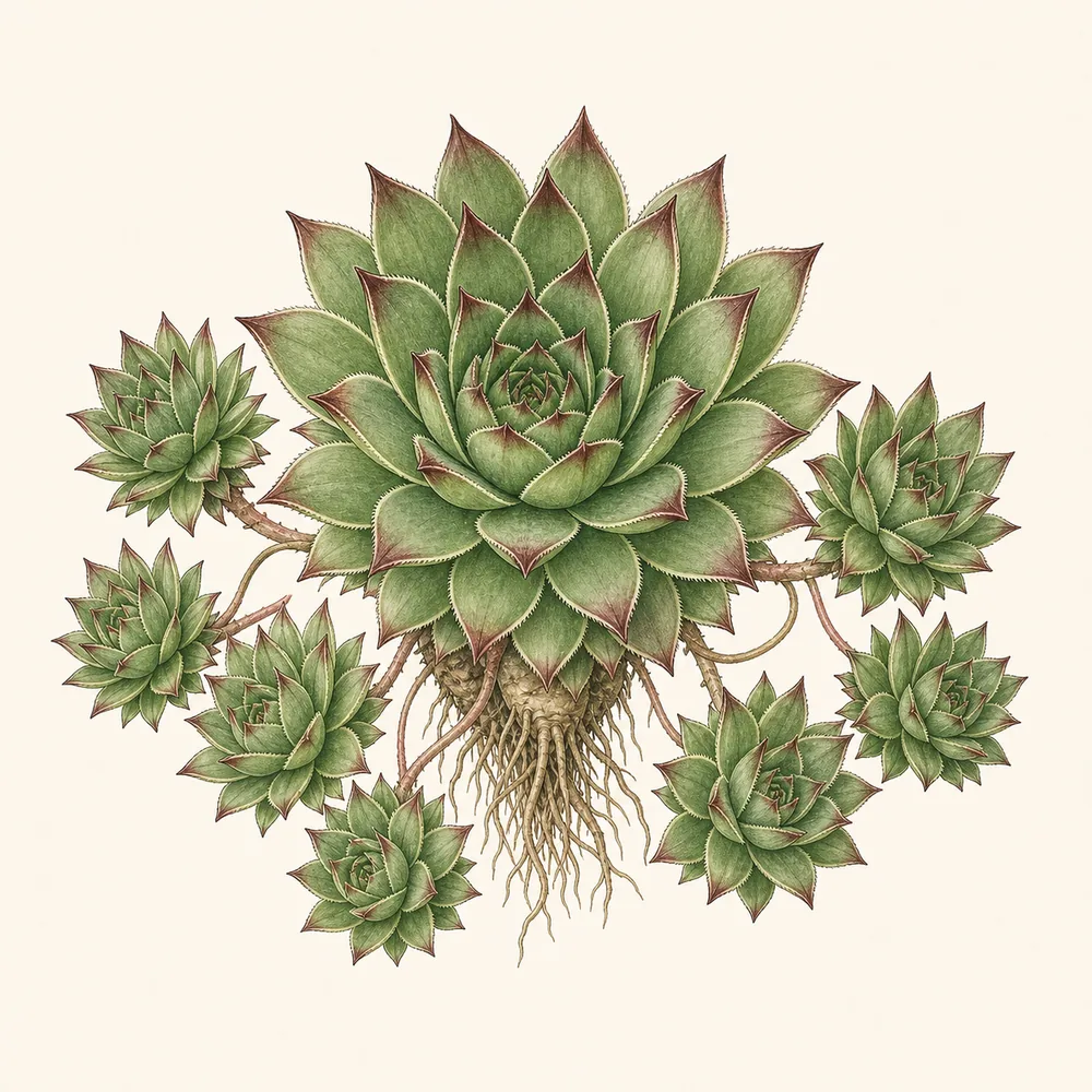 Botanical illustration of Sempervivum