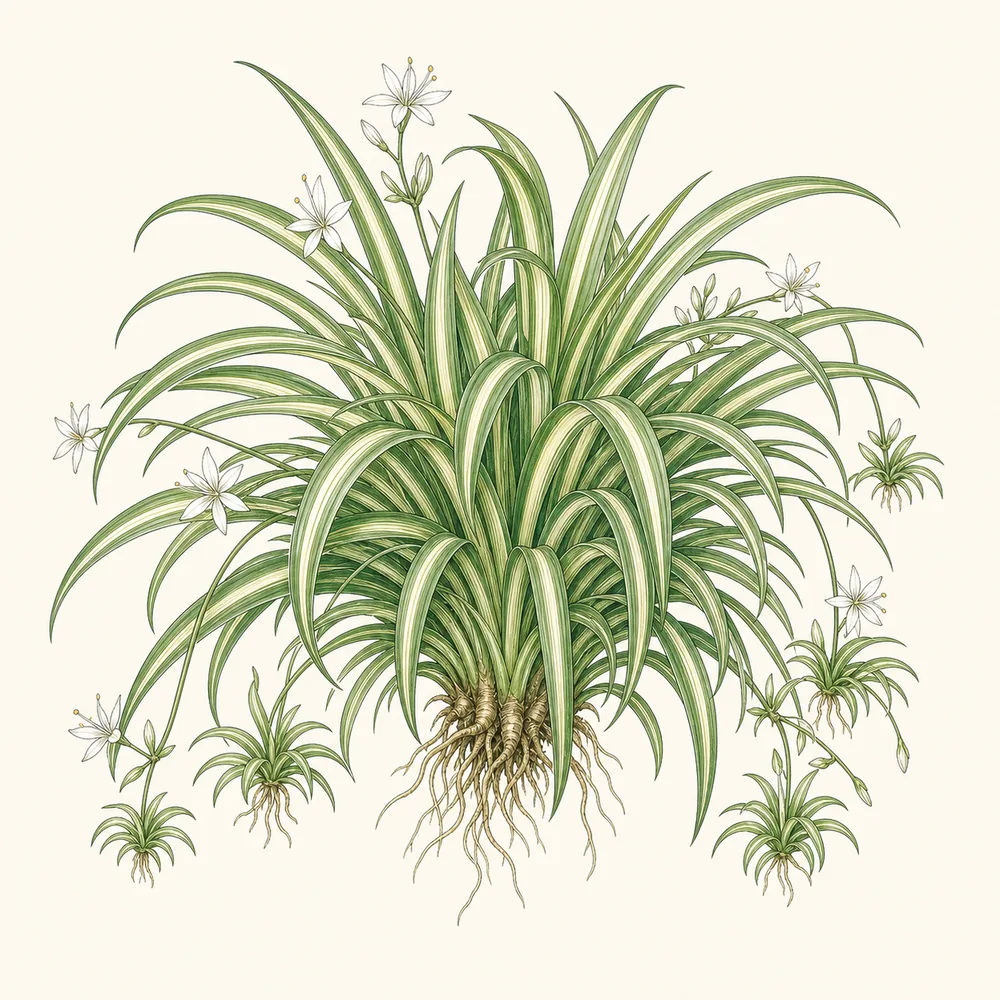 Botanical illustration of Spider Plant