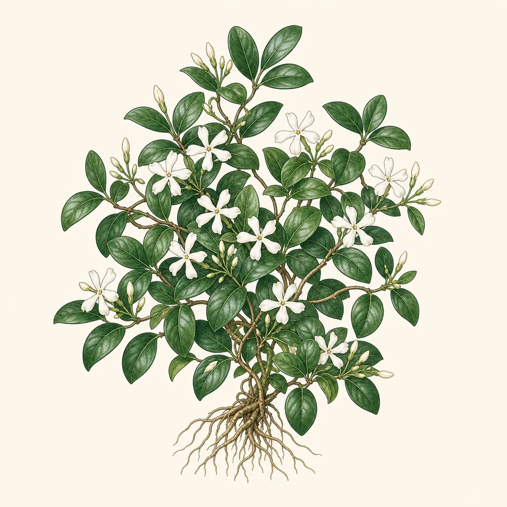 Botanical illustration of Star Jasmine