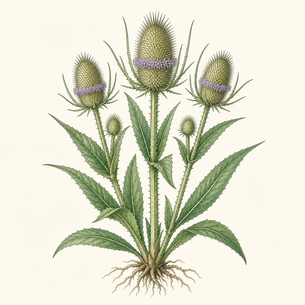 Botanical illustration of Teasel