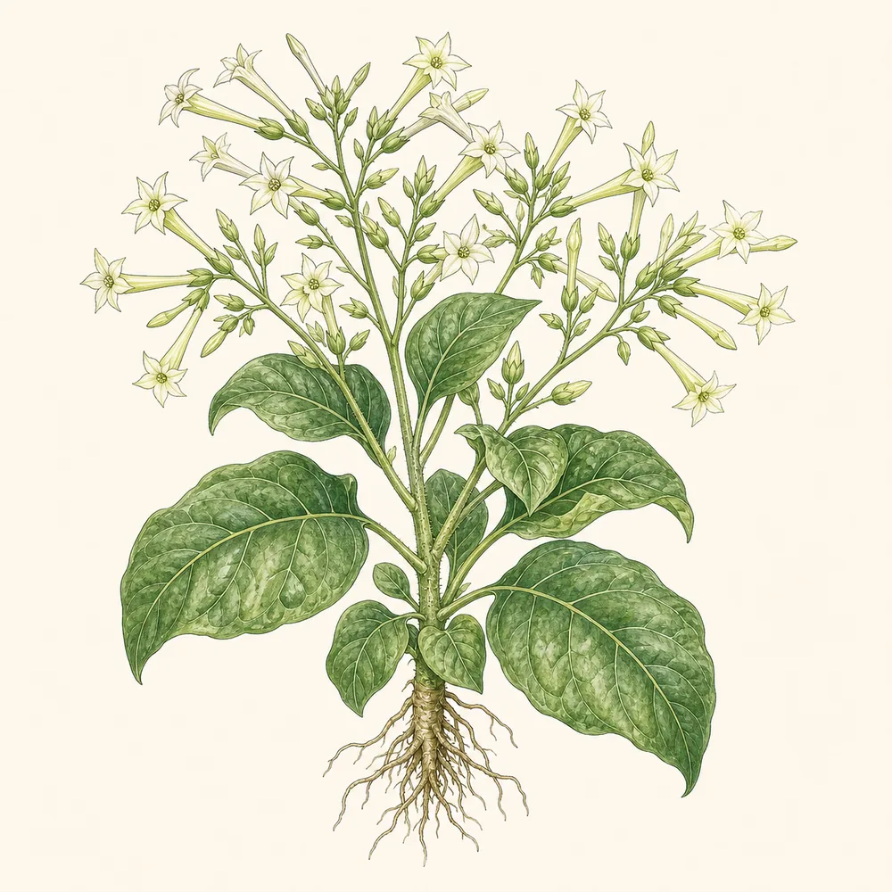 Botanical illustration of Tobacco Plant