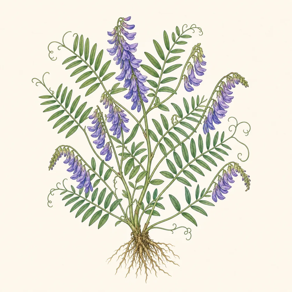 Botanical illustration of Tufted Vetch