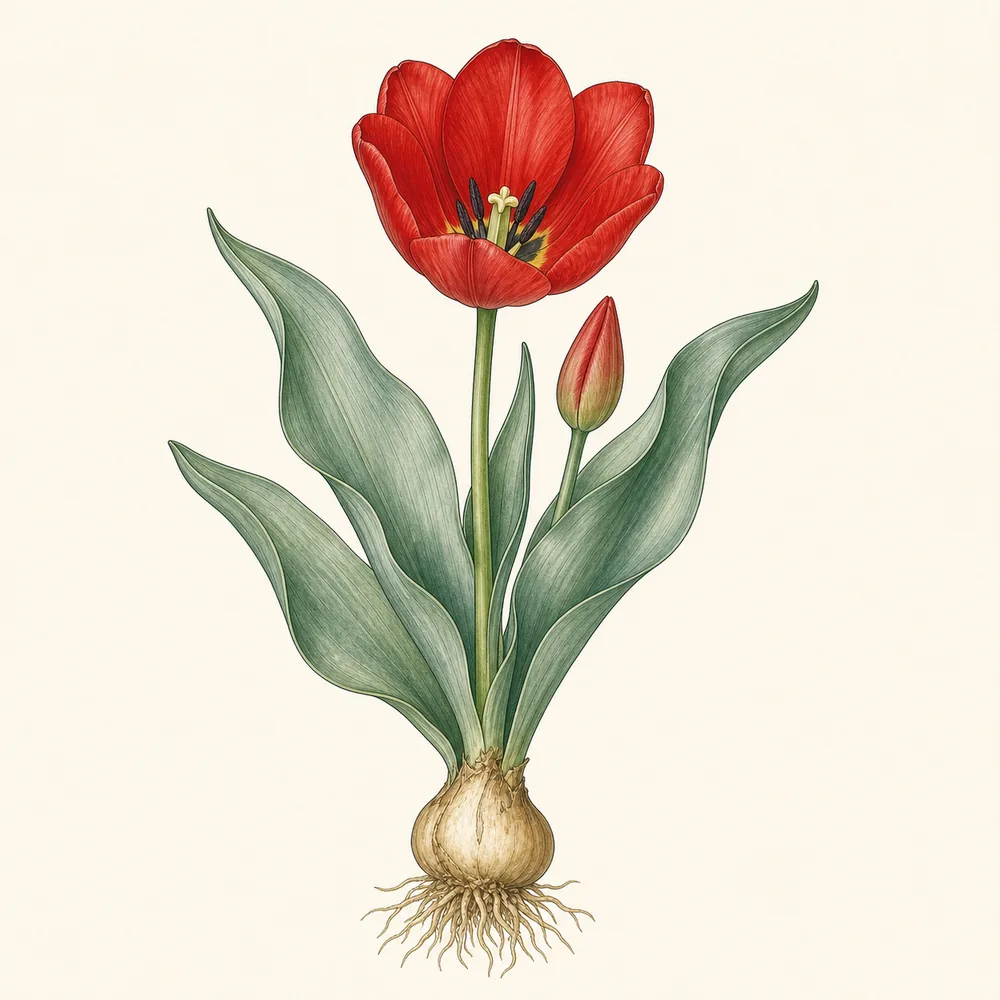 Botanical illustration of Tulip
