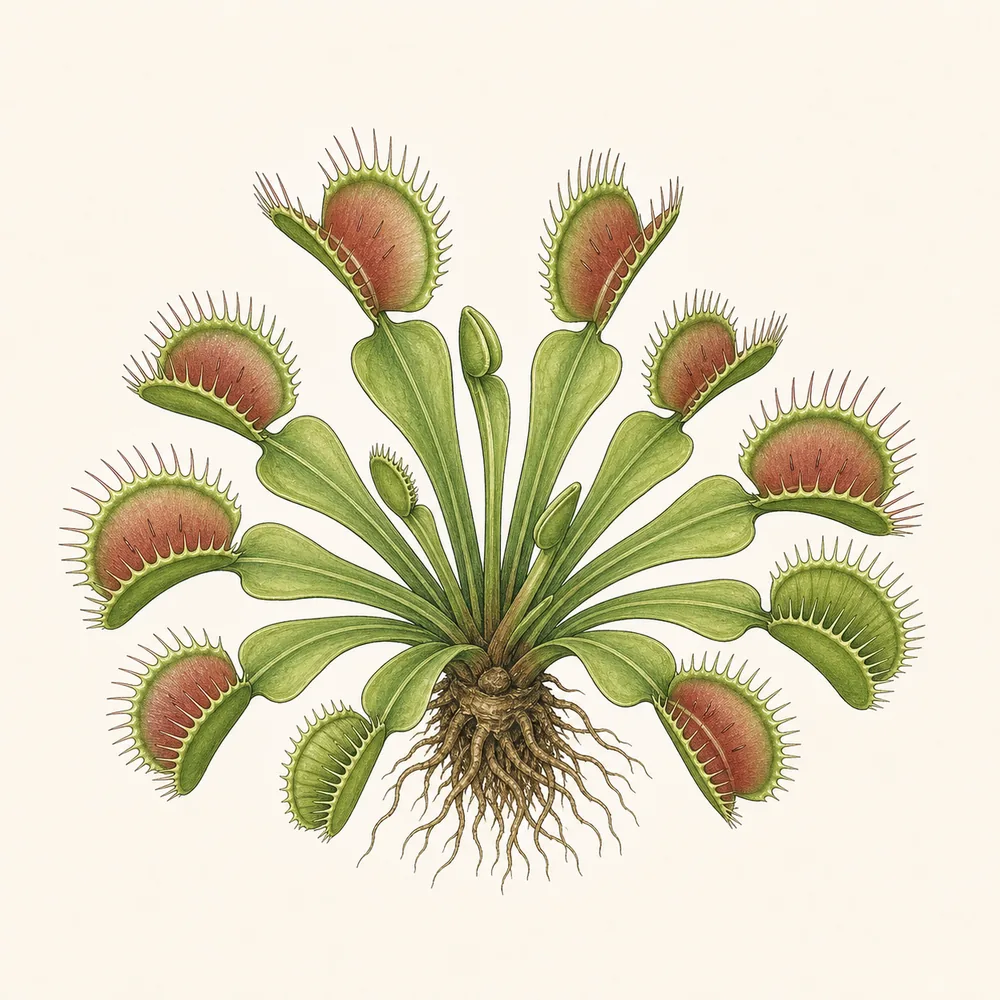 Botanical illustration of Venus Flytrap