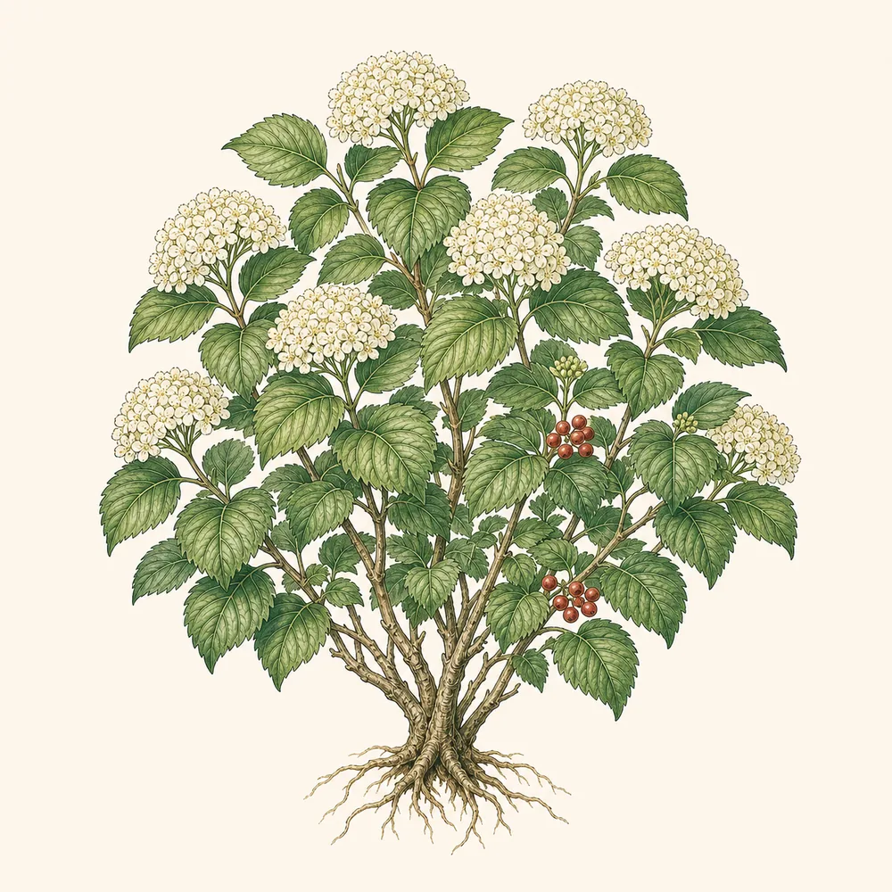 Botanical illustration of Viburnum