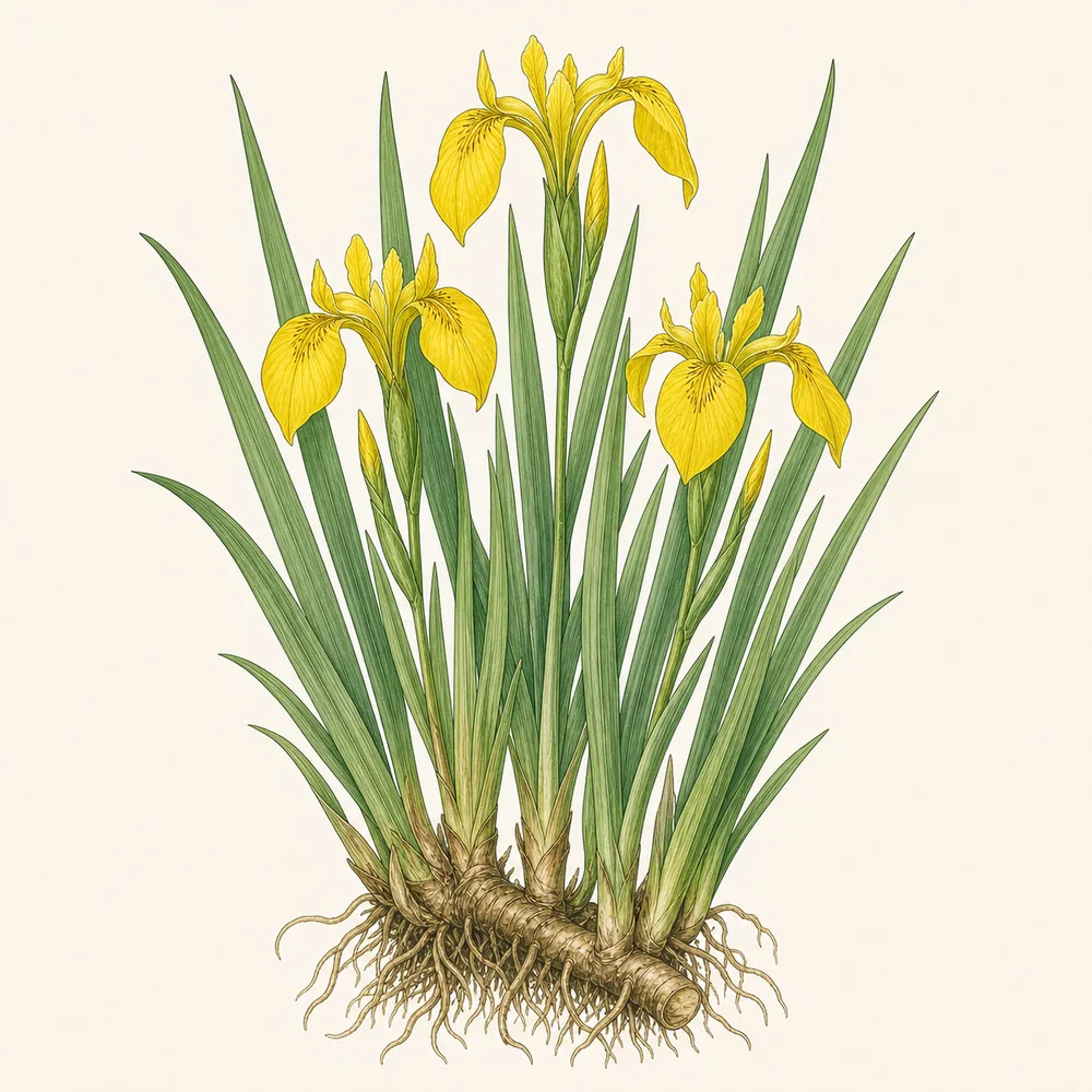 Botanical illustration of Water Iris