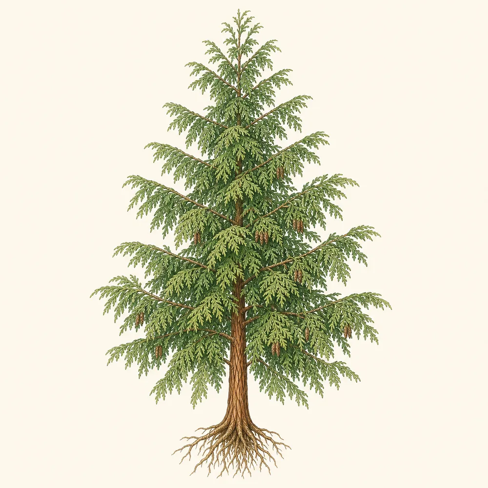 Botanical illustration of Western Red Cedar