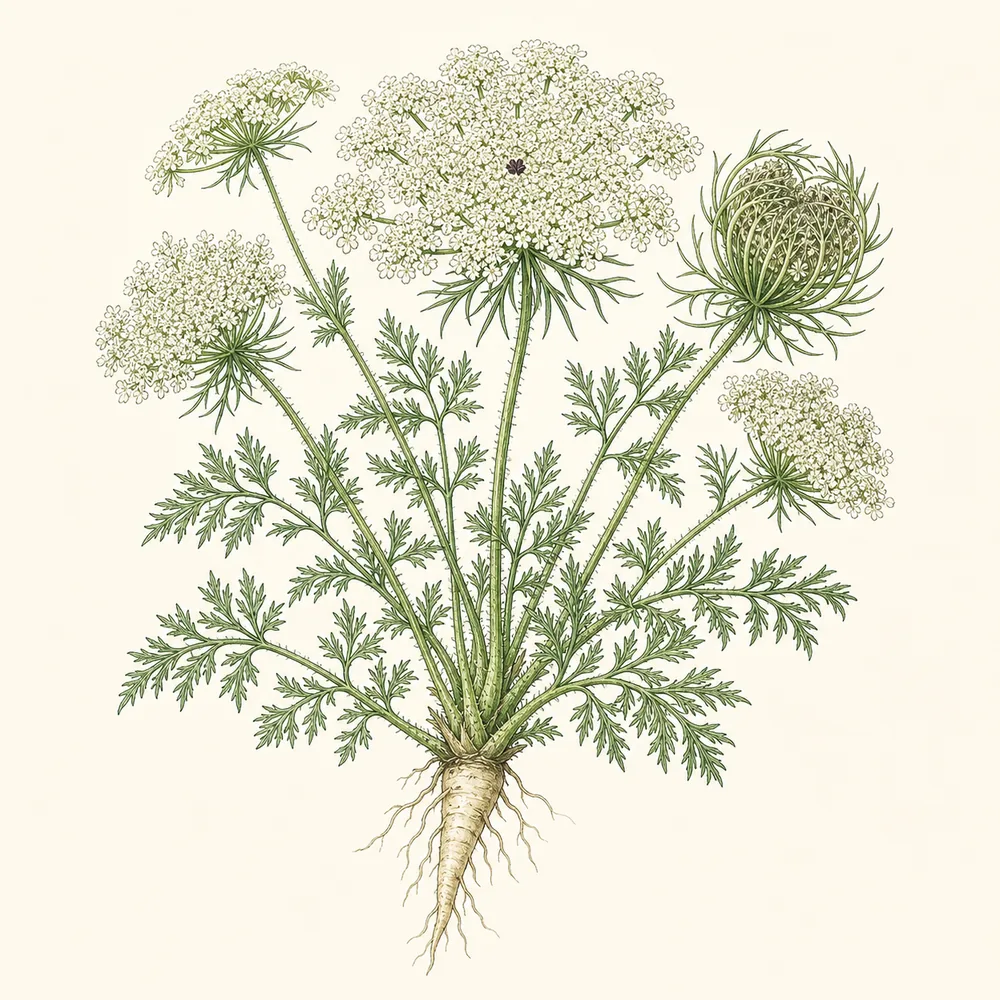Botanical illustration of Wild Carrot