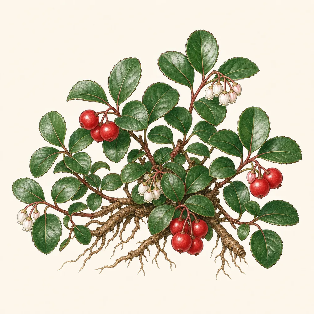 Botanical illustration of Wintergreen