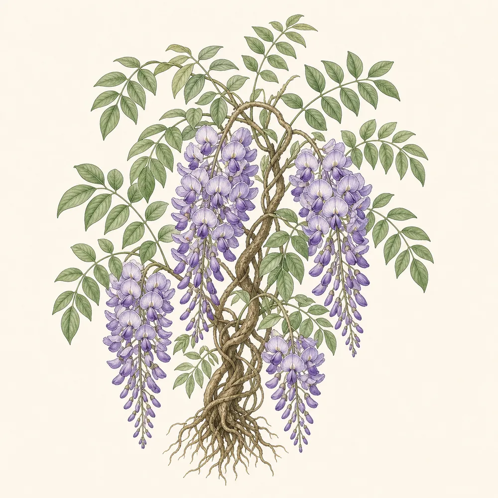Botanical illustration of Wisteria