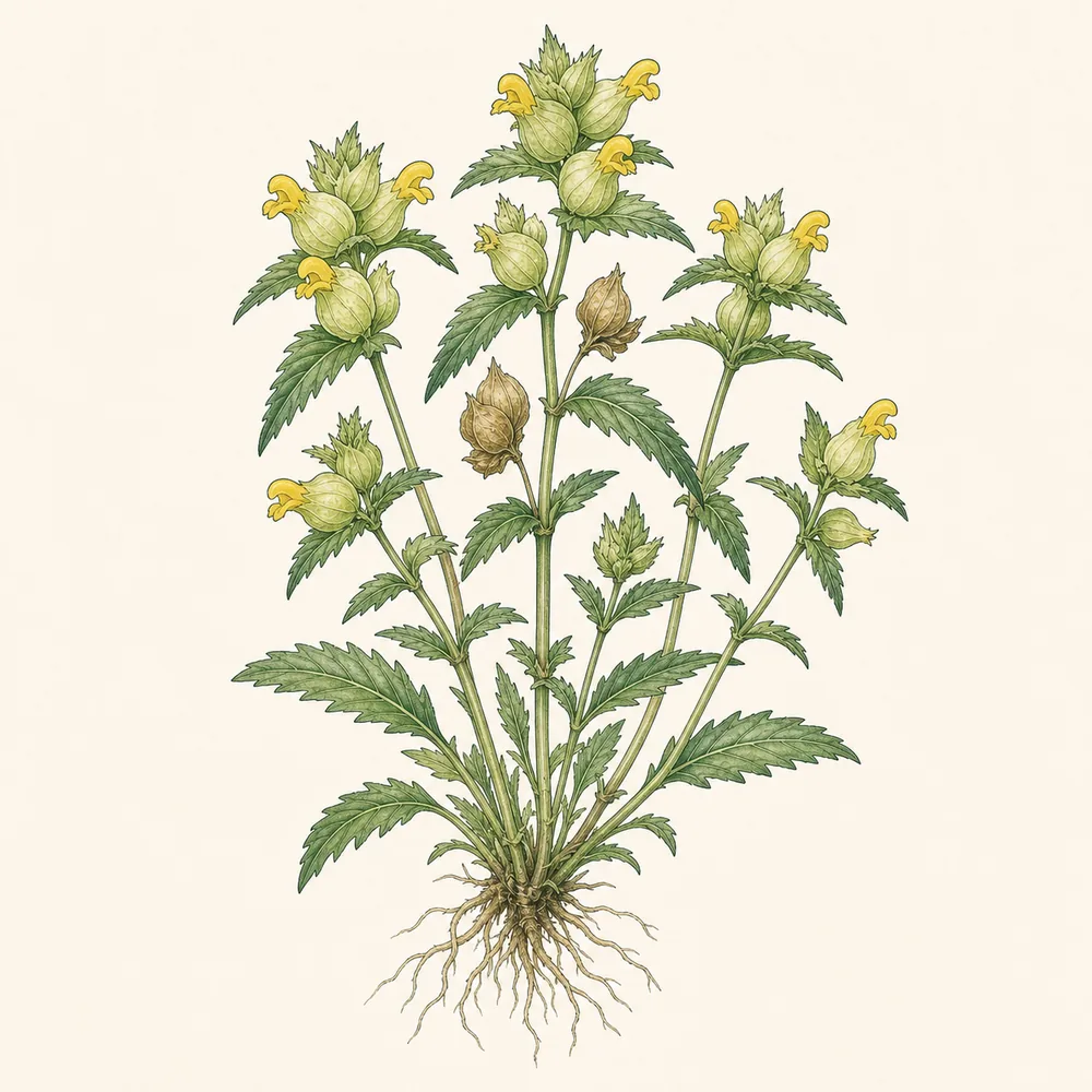 Botanical illustration of Yellow Rattle