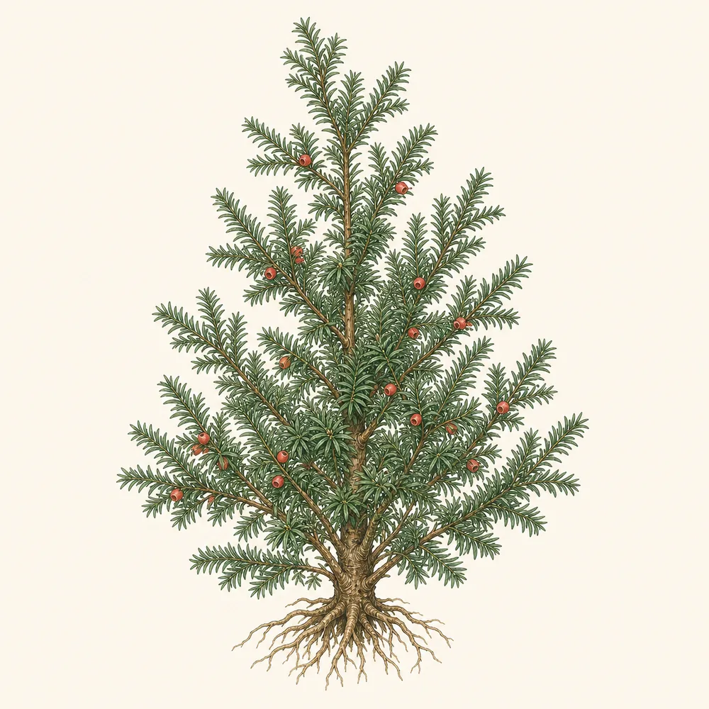 Botanical illustration of Yew